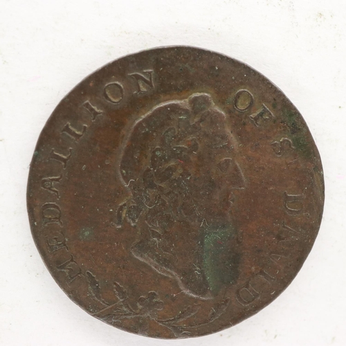 2497 - Copper token: 1793 St David farthing. UK P&P Group 0 (£6+VAT for the first lot and £1+VAT for subseq... 