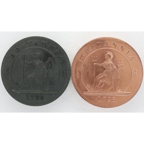 2499 - Copper and Bronze contemporary restrike crowns of George III. UK P&P Group 0 (£6+VAT for the first l... 