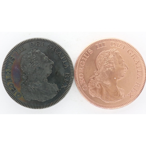 2499 - Copper and Bronze contemporary restrike crowns of George III. UK P&P Group 0 (£6+VAT for the first l... 