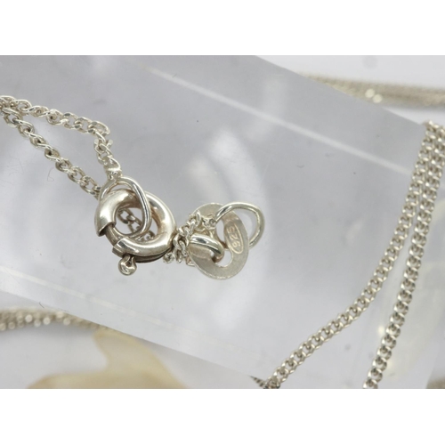 20 - Two 925 silver necklaces with crystal pendants, largest chain L: 42 cm. UK P&P Group 1 (£16+VAT for ... 