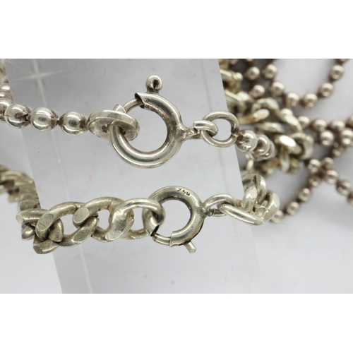 48 - Two 925 silver neck chains, L: 50 cm. UK P&P Group 1 (£16+VAT for the first lot and £2+VAT for subse... 