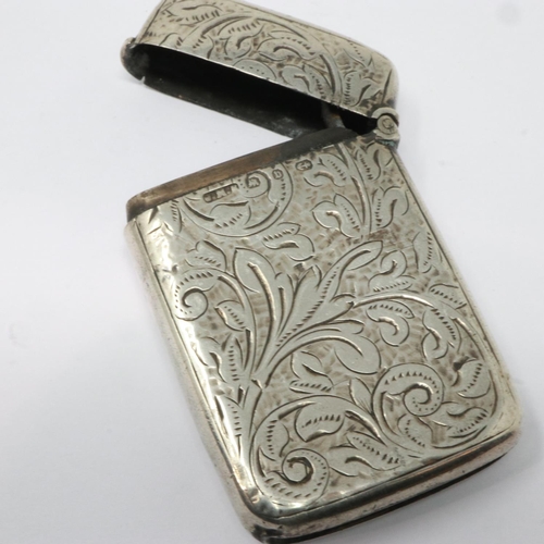 71 - Hallmarked silver vesta case, Birmingham assay, 22g. UK P&P Group 1 (£16+VAT for the first lot and £... 