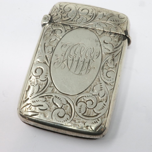 71 - Hallmarked silver vesta case, Birmingham assay, 22g. UK P&P Group 1 (£16+VAT for the first lot and £... 