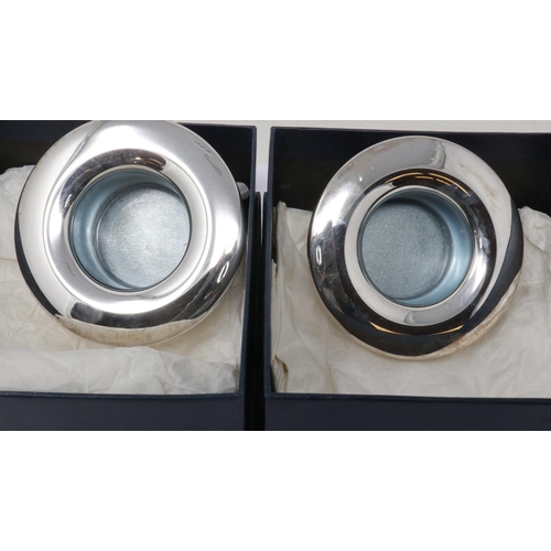 81 - Pair of Broadway & Co hallmarked silver candle holders, Birmingham assay, D: 80 mm, boxed. UK P&P Gr... 