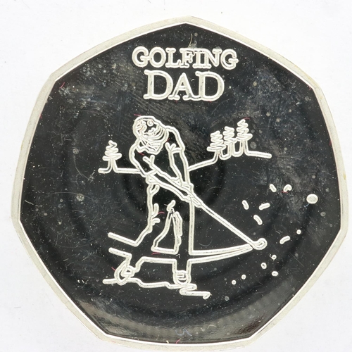 95 - Commemorative 50p coin, Golfing Dad. UK P&P Group 1 (£16+VAT for the first lot and £2+VAT for subseq... 