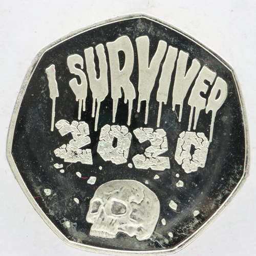 98 - Commemorative 50p coin, I Survived 2020. UK P&P Group 1 (£16+VAT for the first lot and £2+VAT for su... 