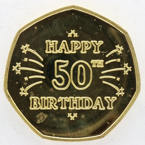 104 - Commemorative 50p coin, Happy 50th Birthday. UK P&P Group 1 (£16+VAT for the first lot and £2+VAT fo... 