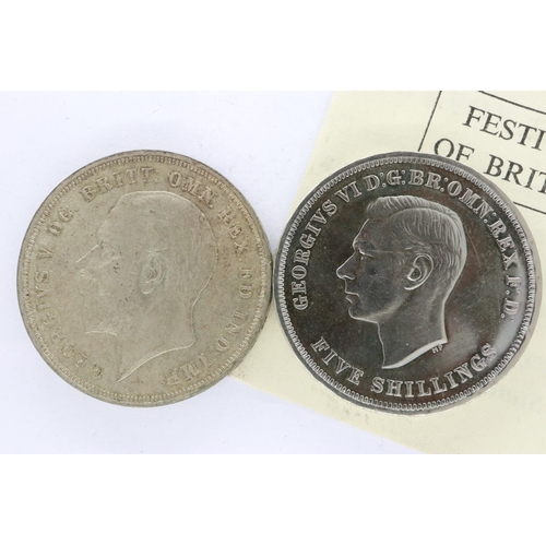 108 - 1935 crown and a boxed 1951 Festival of Britain crown. UK P&P Group 1 (£16+VAT for the first lot and... 