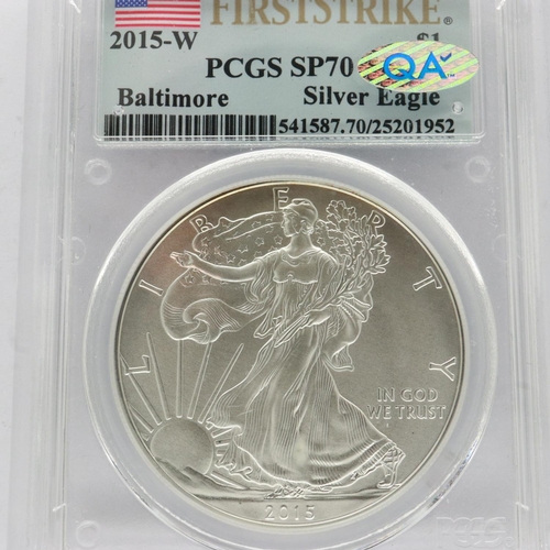 114 - Encapsulated First Strike 2018 Baltimore silver 1 dollar coin. UK P&P Group 1 (£16+VAT for the first... 