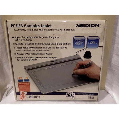 1019 - Medion graphics tablet model MD85637, boxed. Not available for in-house P&P