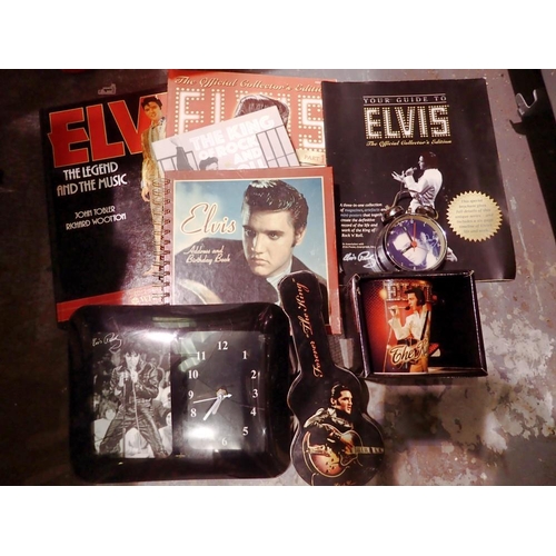 1042 - Mixed Elvis ephemera, including clocks. Not available for in-house P&P