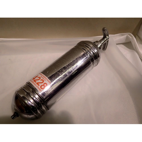 1092 - Chrome 'Auto Minimax' vintage car fire extinguisher. Not available for in-house P&P