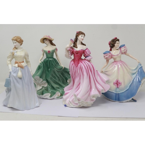 169 - Four Royal Doulton figurines, Angela signed Michael Doulton, no cracks or chips, largest H: 23 cm. U... 