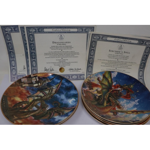 182 - Set of twelve Royal Doulton Franklin Mint Heirloom Recommendation Dragon collectors plates by Miles ... 