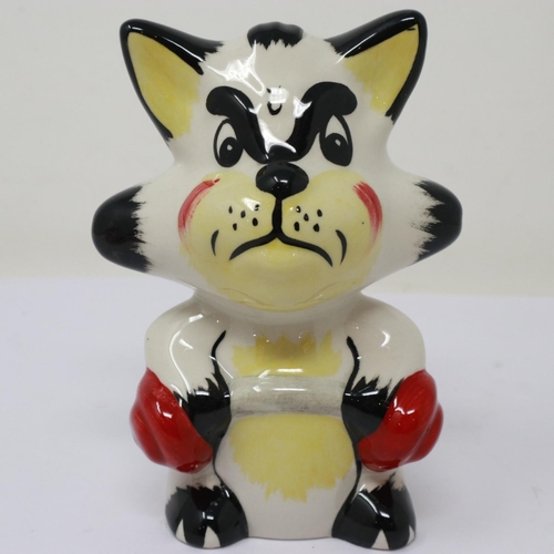 194 - Lorna Bailey cat, Arnie, no cracks or chips, H: 12 cm. UK P&P Group 1 (£16+VAT for the first lot and... 