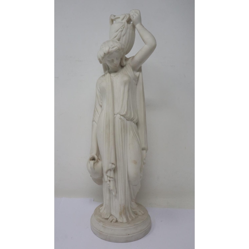 205 - Unmarked Parian ware figure, hairline crack to neck, H: 26 cm. UK P&P Group 2 (£20+VAT for the first... 