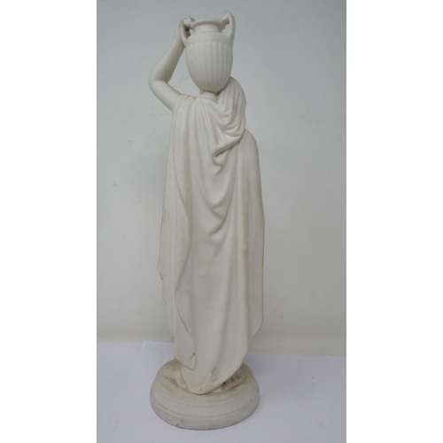 205 - Unmarked Parian ware figure, hairline crack to neck, H: 26 cm. UK P&P Group 2 (£20+VAT for the first... 