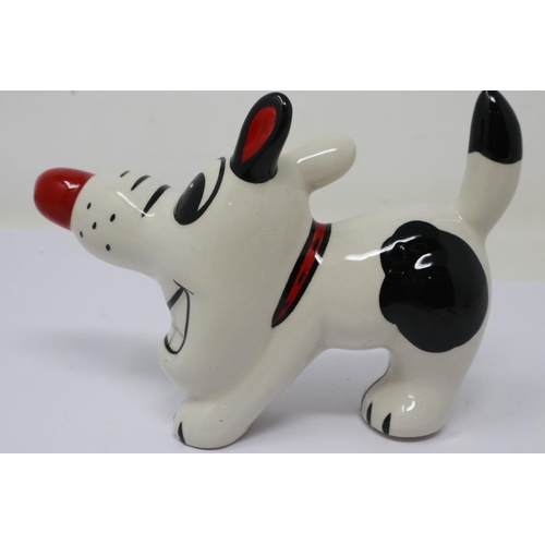 208 - Lorna Bailey dog, Dashy, no chips or cracks, L: 15 cm. UK P&P Group 1 (£16+VAT for the first lot and... 