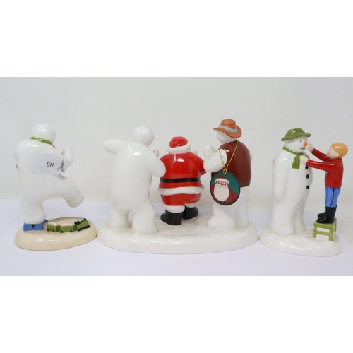 212 - Three Coalport Characters figurines from The Snowman Collection, including Line Dancing limited edit... 