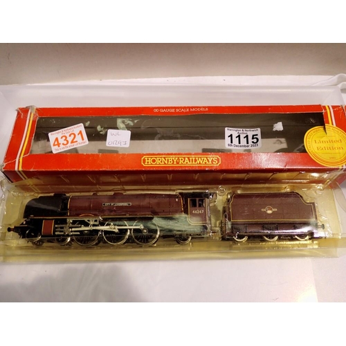 1115 - Hornby City of Liverpool OO gauge train. UK P&P Group 1 (£16+VAT for the first lot and £2+VAT for su... 