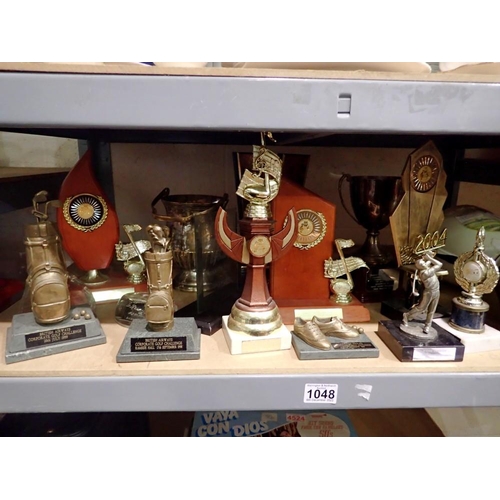 1048 - Mixed sporting trophies. Not available for in-house P&P