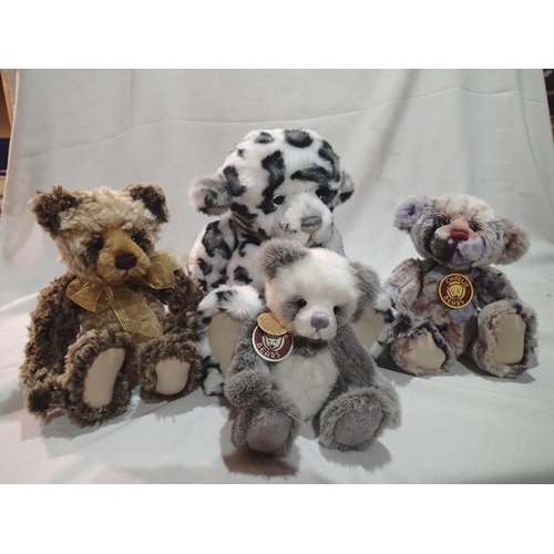 2074 - Four Charlie Bears including, Ragsy, Libby, Bronte and Akhuti. All with tags. UK P&P Group 1 (£16+VA... 