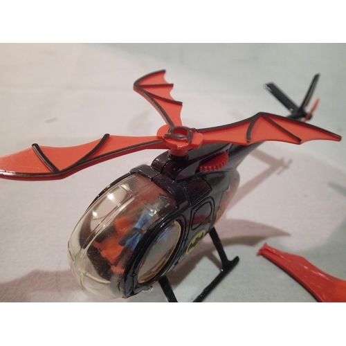 2086 - Corgi Batmobile, bat boat and helicopter set 40, contents near mint condition, batcopter has one bla... 