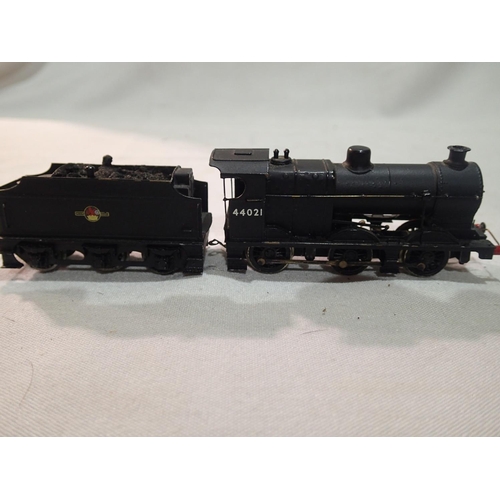 2093 - TT gauge kit built class 4F locomotive, 44021, Black Late Crest, good build and finish. UK P&P Group... 