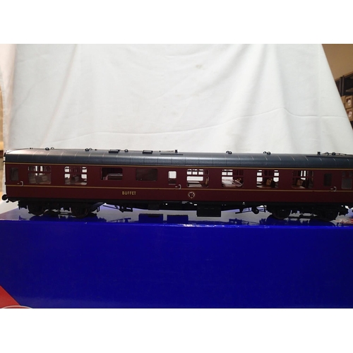 2100 - O gauge Heljan 4941, RMB, MK1 Maroon coach, buffet, in excellent to near mint condition, but four wi... 