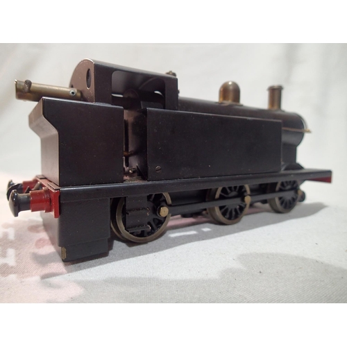 2103 - O gauge Burtons/Leech live steam 0.6.0 tank engine, spirit fired in good condition, appears little u... 