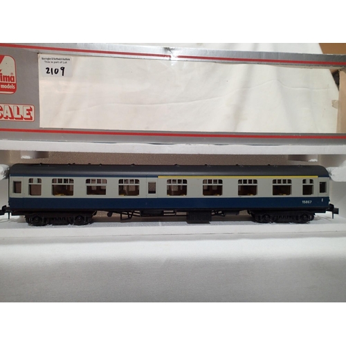 2109 - O gauge Lima B.R Blue/Grey composite coach, 15867, in near mint condition/boxed with wear, slight ru... 