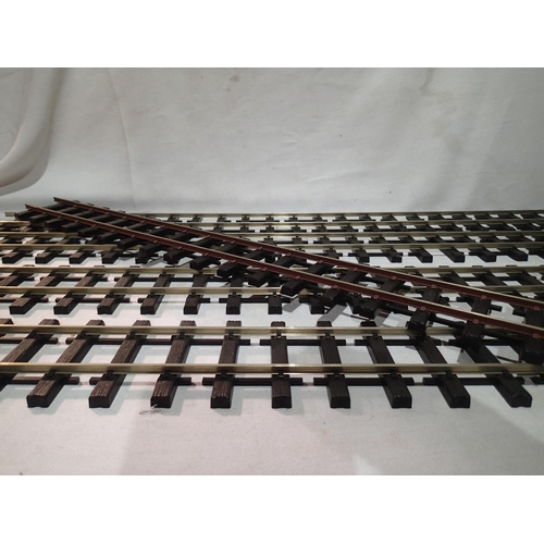 2116 - Five lengths of 36 inch, Peco G scale, nickel silver/wooden sleeper, flexi track, four as new, one t... 