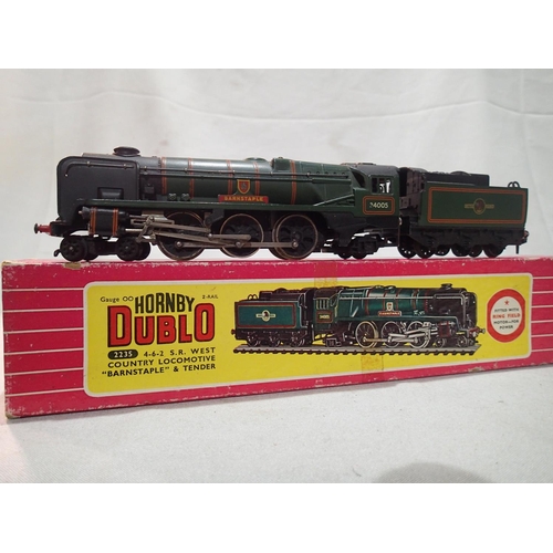 2121 - Hornby Dublo two rail 2235, Barnstaple in very good to excellent condition, minor rubs to decals, bo... 