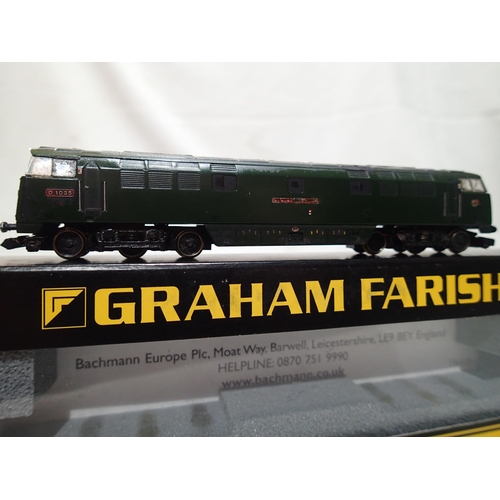 2132 - N gauge Bachmann/Farish class 52 Western, Western Yeoman, Green, D1035, in fair to good condition, m... 