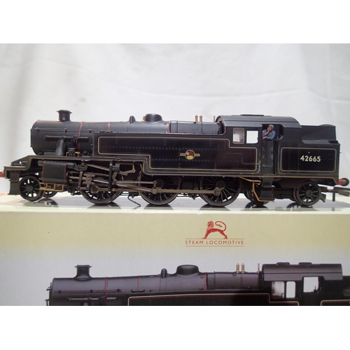 2168 - OO scale Hornby R2637 Stanier 4mt re-numbered, 42655, Black Late Crest, weathered in very good condi... 