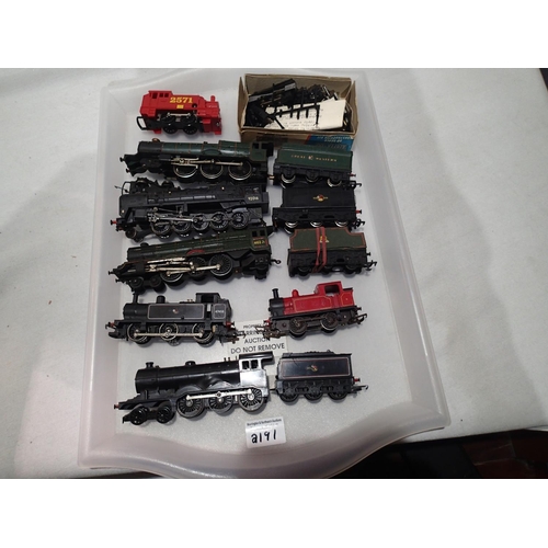 2191 - Seven assorted OO scale Steam Outline locomotives, various makes and types, all suitable for spares ... 