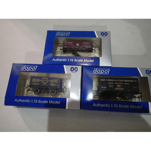 2223 - Three OO gauge Wessex wagons, Dapol limited edition wagons, East Cornwall Brewery- 066/140, Western ... 