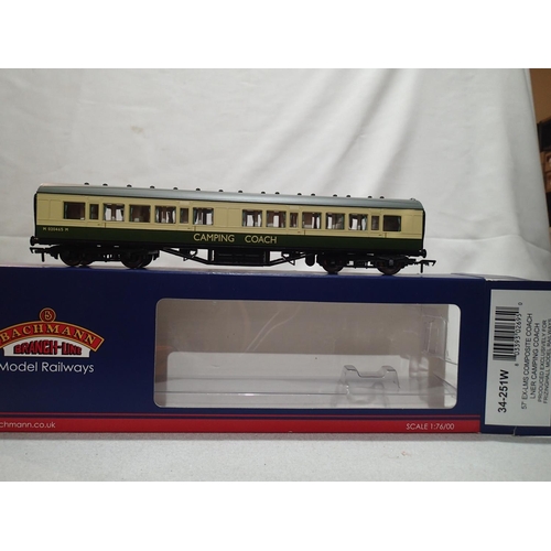 2228 - OO gauge Bachmann 34-251 W, 57 Ex Lms composite coach, as LNER camping coach, Frizinghall Exclusive,... 