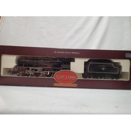 2247 - OO gauge Hornby R292, class 5, Black, 45422, Late Crest, in near mint condition, storage wear to box... 