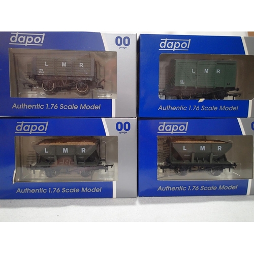 2264 - Four OO gauge Wessex wagons/ Dapol Longmoor military railway wagons; Box van limited edition 147/150... 