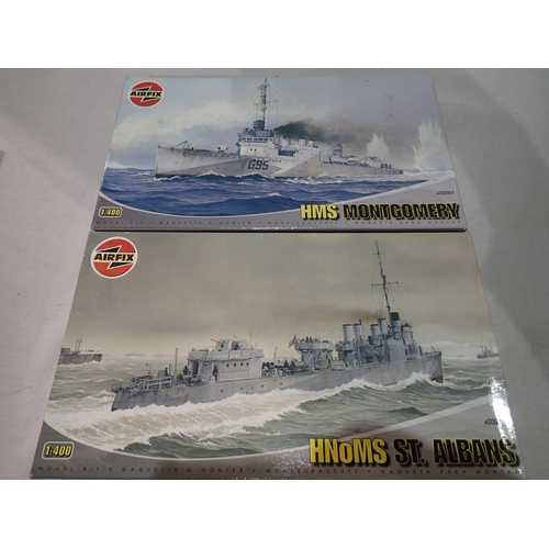 2281 - Two 1/400 scale Airfix ship kits, HMS Montgomery and HNOMS St Albans, both sealed/new. UK P&P Group ... 