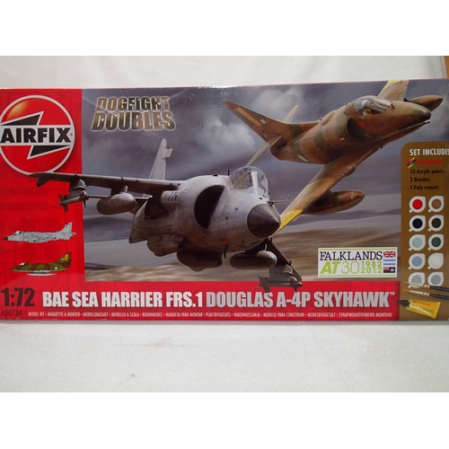 2285 - 1/72 scale Airfix Dog Fight Doubles, twin set Sea Harrier FRS 1 and Douglas Skyhawk, sealed as new, ... 