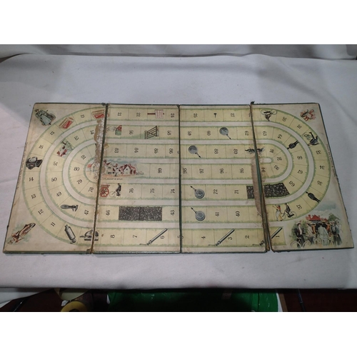 2302 - J. Jaques and Son, Wheeling For Cyclists board game, circa 1890's, appears complete. UK P&P Group 2 ... 