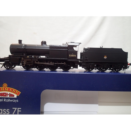 2348 - OO gauge Bachmann 31-010 class 7F, 53806, Black, Early Crest, in near mint condition, box with stora... 