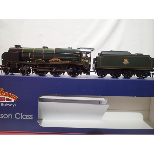 2350 - OO gauge Bachmann 31-409 Lord Nelson class, 30865, Sir John Hawkins, Green, Early Crest, in near min... 