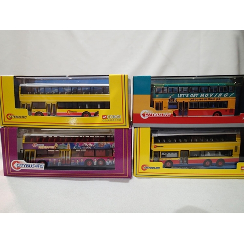 2403 - Four Corgi Classics Hong Kong City Bus vehicles; 44601, 43205, 44302 and 44512, all in near mint con... 