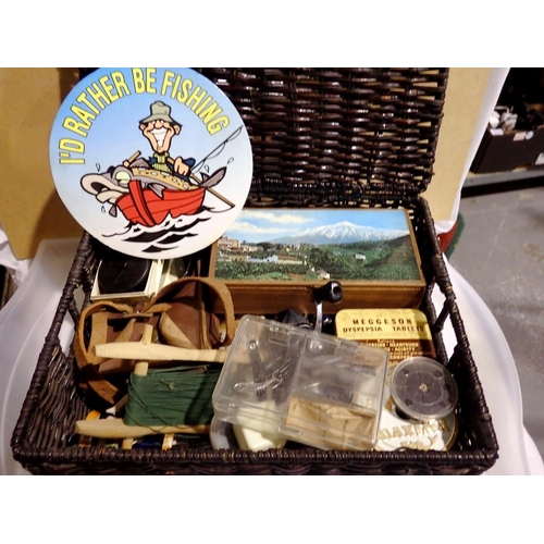 1082 - Basket of collectables includes Kodak camera. Not available for in-house P&P