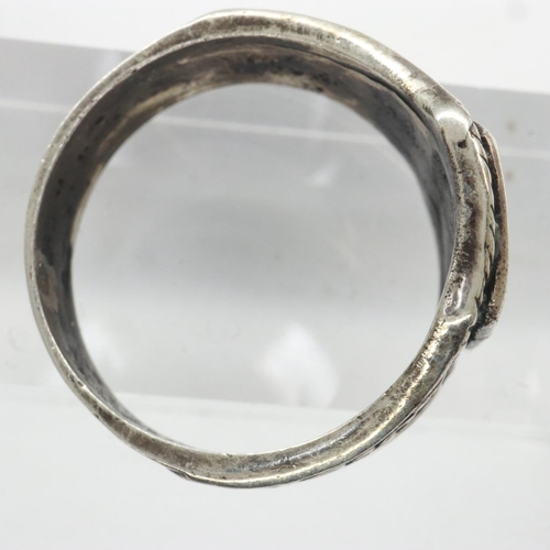 48 - Silver German SS signet ring, size V. UK P&P Group 0 (£6+VAT for the first lot and £1+VAT for subseq... 