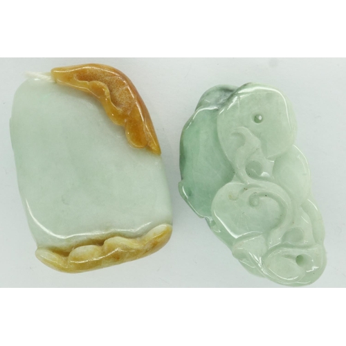 70 - Two pieces of carved jade, largest L: 45 mm. UK P&P Group 1 (£16+VAT for the first lot and £2+VAT fo... 