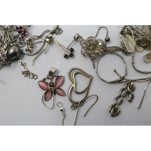 73 - Quantity of mixed silver scrap jewellery, 104g. UK P&P Group 1 (£16+VAT for the first lot and £2+VAT... 